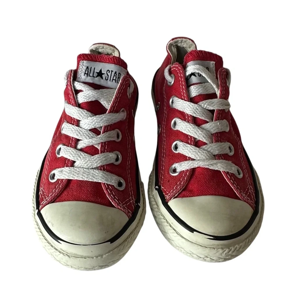 Lot (2) Converse All Star Shoes Sneakers Kids Sz 11 Gray White Lo Top